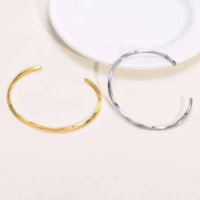 Fashion Stainless Steel Full Gloss Bracelets, Blank Mobius Opening Bracelet Gold Color Chain Adjustable,Gift for Women Girls