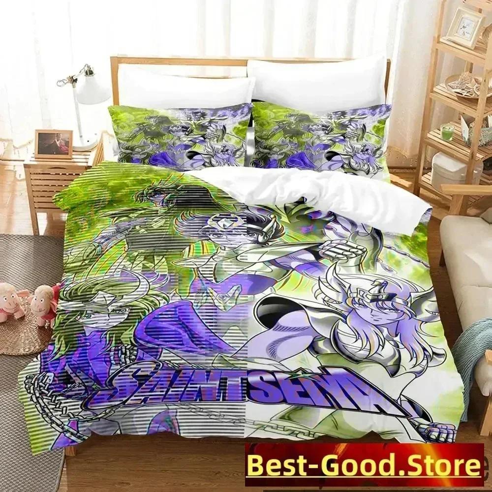 3D Print Anime Saint Seiya Bedding Set Duvet Cover Sheet Printed Bed Set Pillowcase Bed Full Queen King Size Comforter Bedroom