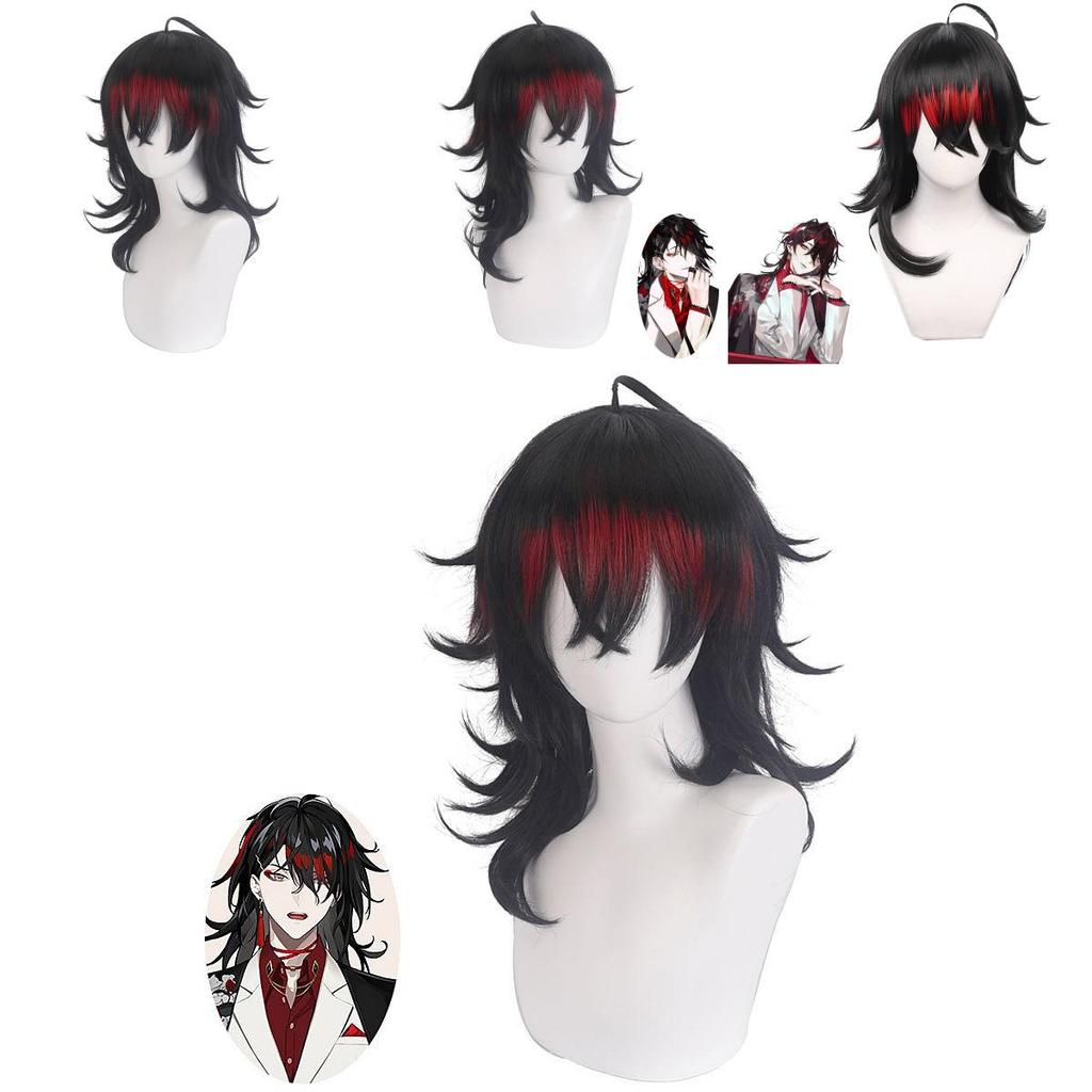 Vox Akuma Cosplay Wig Long Black Hair With Stunning Gradient Red Highlights