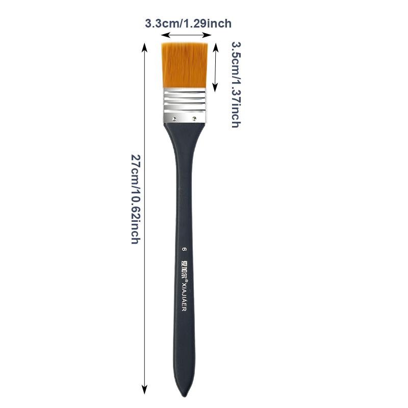 6 Sizes Nylon Hair Wooden Handle Watercolor Paint Brush Pen Learning DIY Oil Acrylic Painting Art Paint Brushes Supplies