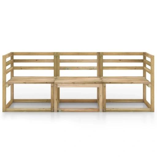 Garden 3-Seater Sofa, Green-Impregnated Pine Wood