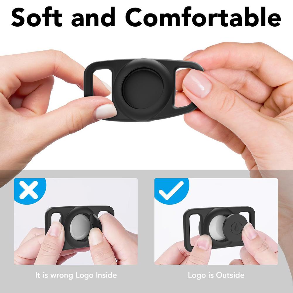For AirTag Pet Collar Holder Waterproof Silicone Hidden Case Dog Collar For Dogs Cats Anti-Lost Tracker GPS Locator Accessories