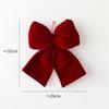 Christmas Bow Decoration Velvet Red Bow Knot Baubles Hanging Ornaments DIY Xmas Trees Pendant For Holiday Home Party Decorations
