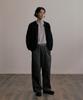 Hooves Cotton Two-Way Balloon Knit Zip-Up [Black]
