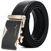 Cinturón de cuero con hebilla automática para hombre