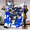 BlueLock Theme Printed Blanket - Perfect for Couch, Bed, Travel & Outdoor Use | Machine Washable, Cozy & Durable.