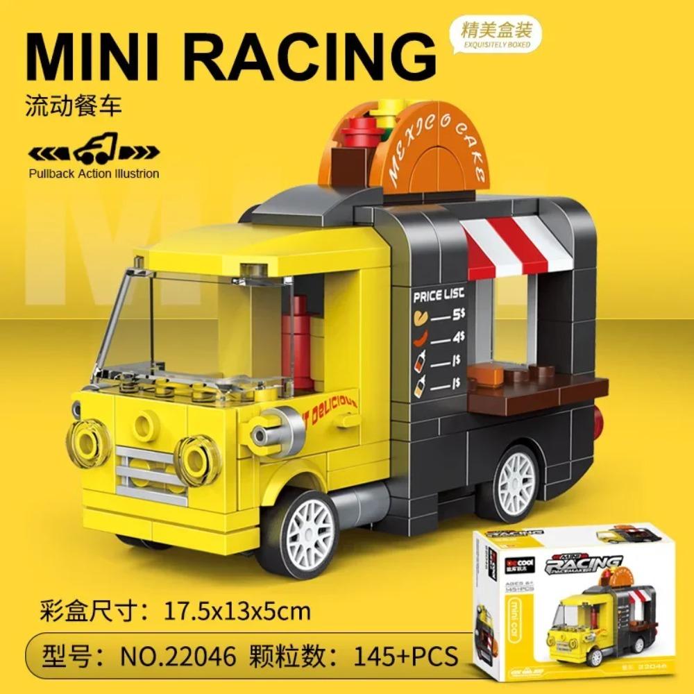 DIY Racing Car Bus Engineering Vehicle Ambulance Pull Back Model Building Blocks Brick Toys Children Boys Compatible With Lego