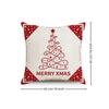 Set of 4 Trendy Christmas Pillow Covers 18x18 Red White Pillowcase Square Xmas Tree Snowflake Pattern Holiday Decor