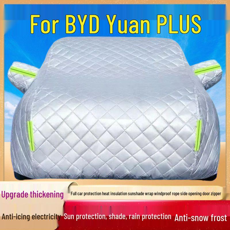 2024 BYD Yuan PLUS All-Weather Car Cover: Protection Against Snow, Ice, Hail, Sun, and Rain. BYD Yuan