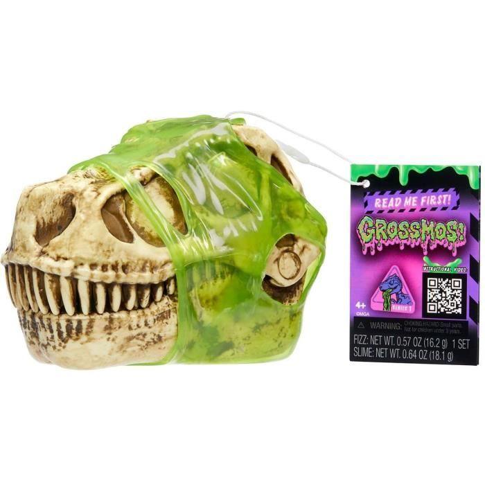 Grossmos - tête de dinosaure géante - découvre tes mini dinosaures dans le slime - 4 modèles à collectionner - aléatoire