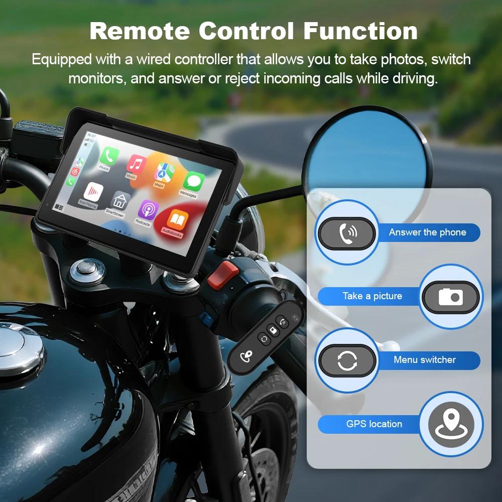 7" Motorcycle w/ Carplay Android Screen Dual Bluetooth Portable GPS Navigation