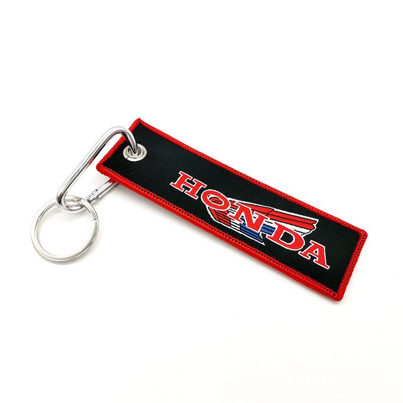 Hot Motorcycle Keychain Double-sided Embroidered Carabiner Pendant Refit Gift for Honda Keychain NSS350 CM300 CB500 CB650R CB190