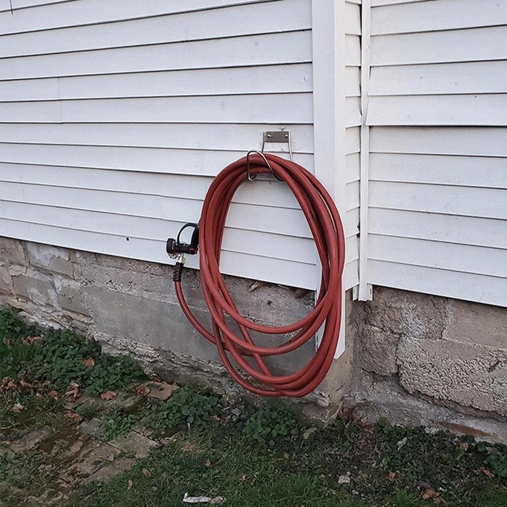 Wall Mounted Hose Hanger Stainless Steel Hose Reel Holder Durable Hose Storage Outdoor