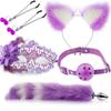 Erotic Mask Ear Hairpin Vestibule Anal Plug Female Device Supplies Sm Metal Erotic Set Foxtail Six-Piece Set