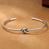2023 Retro Men's Geometric Woven Cable Open Bangle in Silver-Plated Copper