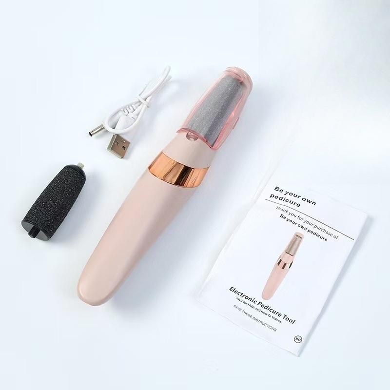 

Новая терка для мозолей на ногах, педикюр, удалитель мозолей и ороговевшей кожи для ног, перезаряжаемая машинка для красоты ног розовый