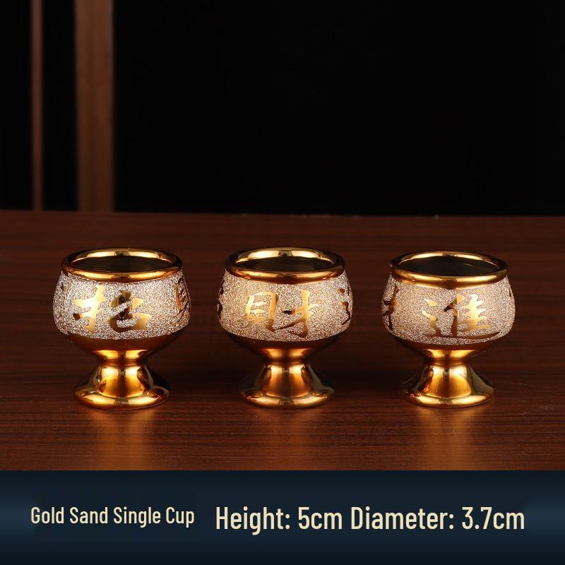 Buddhist Household Ceramic Offering Set: Incense Burner, Water Cup, Fruit Plate, Vase