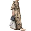 Printed V-neck Simple Loose Casual Long Plus Size Dress