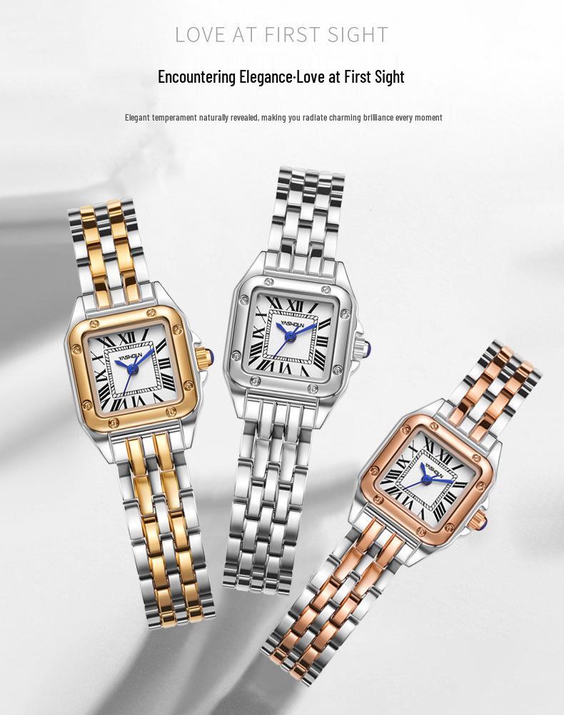 2023 Elegant Retro Roman Women's Waterproof Quartz Square Watch