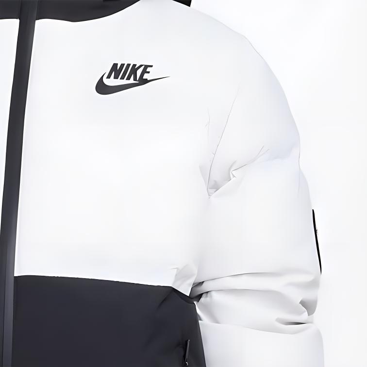 Nike Down Jacket Comfortable Windproof Warm Sports Duck Down Kids Jackets White Black HV7187-025