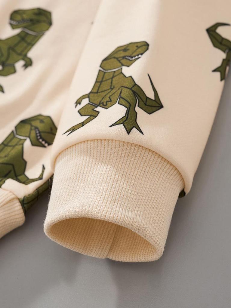European and American Cartoon Dinosaur Hoodie for Kids - Pullover Round Neck Knitwear