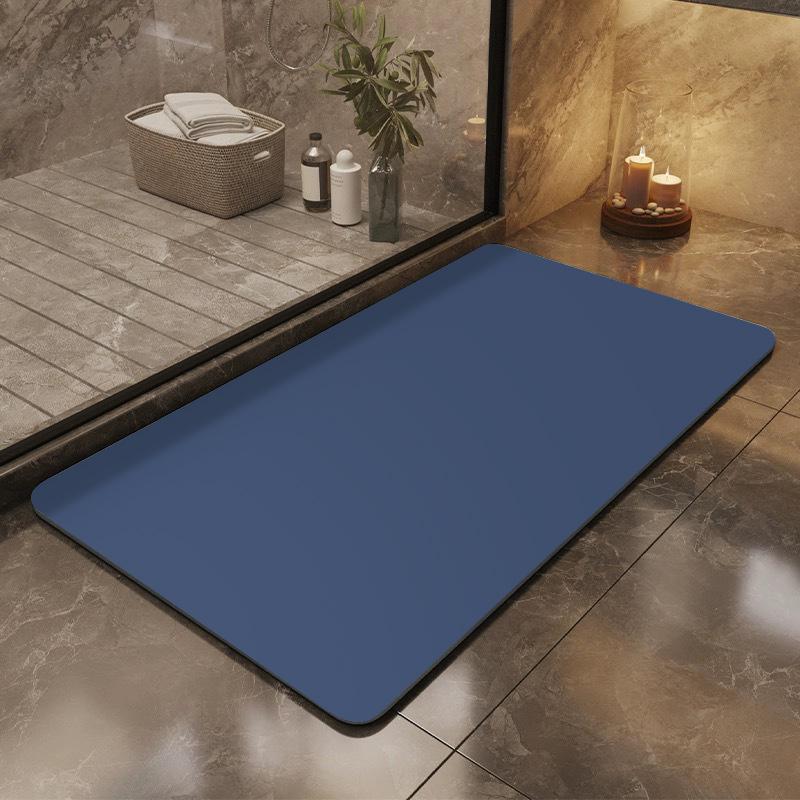 Simple Diatom Mud Floor Mat Bathroom Non-slip Foot Wiping Mat Solid Color Water-absorbing Soft Mat Door Entrance Mat