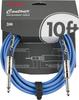 Fender Instrument Lake Placid Guitar Bass Cable Contour™ Cable, Blue, 10" (3.05m) - &