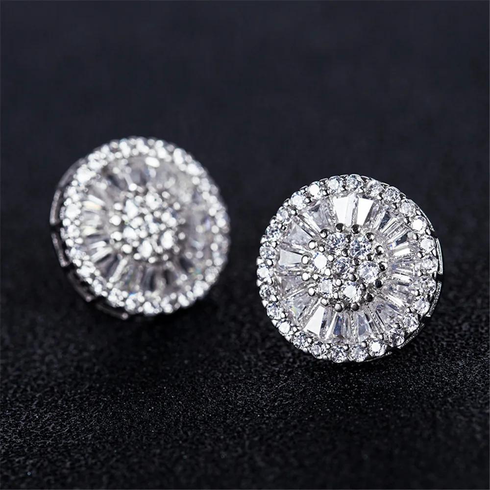 Huitan Unique Bright Fireworks Designed CZ Stud Earrings Trendy Simple Stylish Ear Accessories Minimalist Daily Wearable