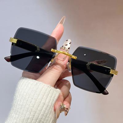 Fashionable Sunglasses for Women Men Sun Glasses Frameless Rectangular Personalized Sunglasses Daily Life Traveling Sun Glasses