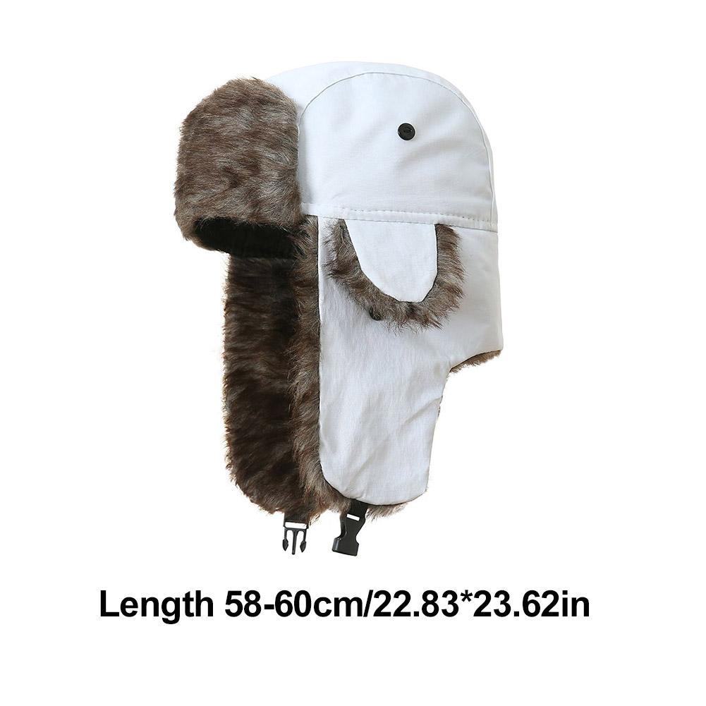 Men Women Russian Hat Trapper Bomber Hats Winter Thermal Outdoor Lei Faux Snow Hat Ushanka Fur Earflap Caps For Outdoor Cycling