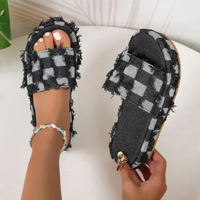 2024 Luxury Brand Summer Sandals Slippers Women's Fashion Designer Flat Sandals Soft Sole Shoes Women's Breathable Beach Sandals