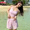 Korean style hot girl split swimsuit women's camisole high-waisted flat cut conservative slimming hot spring swimsuit