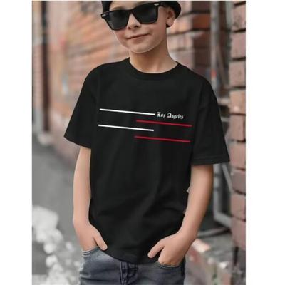 Kids Printed Cotton T Shirt Boys Tees Casual Short Sleeve O Neck Girls Tops