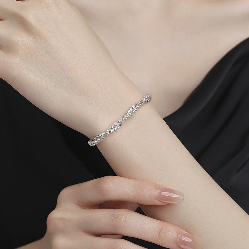 Broken Silver Bracelet Women'S Light Luxury Niche Design High-End Sense Beaded Adjustable Women'S Double-Layer Exquisite Jewelry