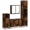 VidaXL 4-piece Bathroom Furniture Set Smoked Oak Engineered Wood, Bathroom Cabinet, Storage Cabinet of 3301192