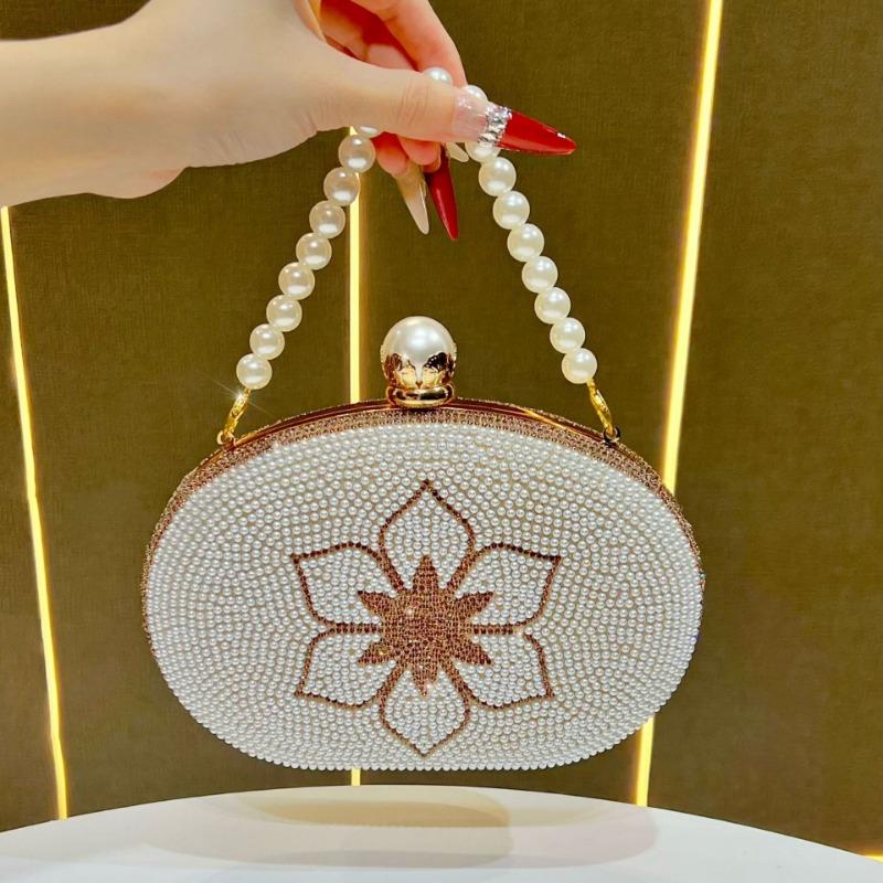 High-end Wedding Dress, Chinese-style Cheongsam Bag, Dinner Bag, Pearl Handbag, Clutch Bag