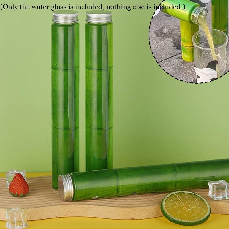 400ml Pet Plastic Bamboo Design Tumbler For Outdoor Sports And Drinks