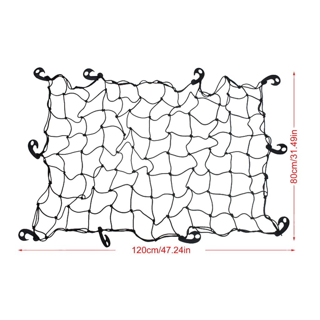 Síť do kufru auta Elastická síť na zavazadla Organizér nákladního pickupu Úložný prostor Elastické síťoviny na střešní nosič s háčky na příslušenství do auta