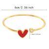 Stainless Steel Love Heart Shape Open Bracelet For Women  Zircon Exquisite Bangle Jewelry Gift
