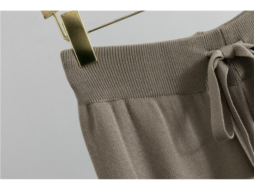 Women's Autumn Winter High Neck Cloak Sweater & Wide Leg Pants Set