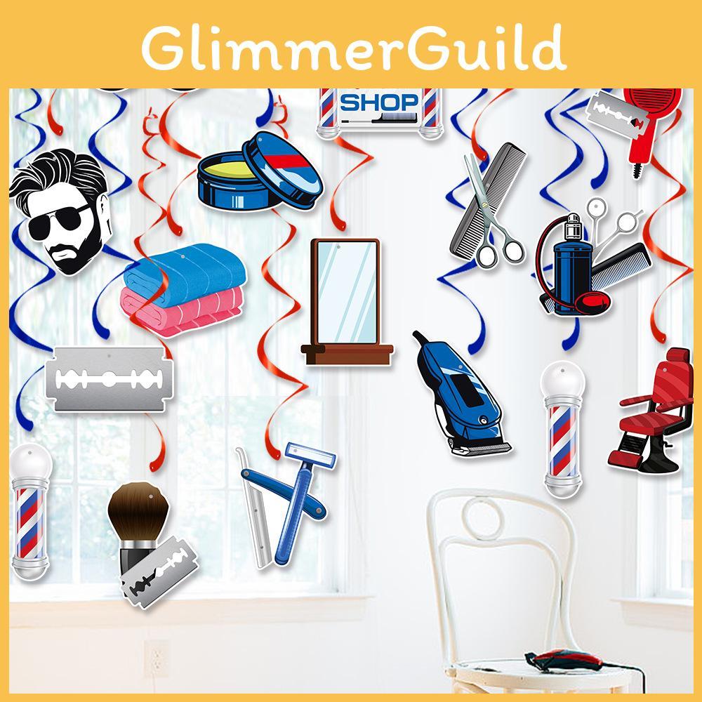 Birthday Party Decor Spiral Hanging Decorations For Barber Shop Celebrations