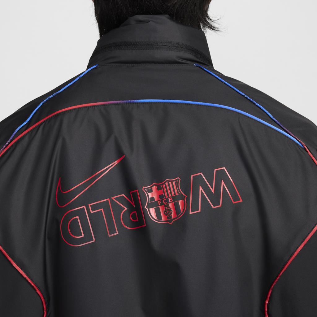 Nike FC Barcelona Serie Mode Logo Langarm Reißverschlussjacke Herren Jacke Schwarz FQ7793-010