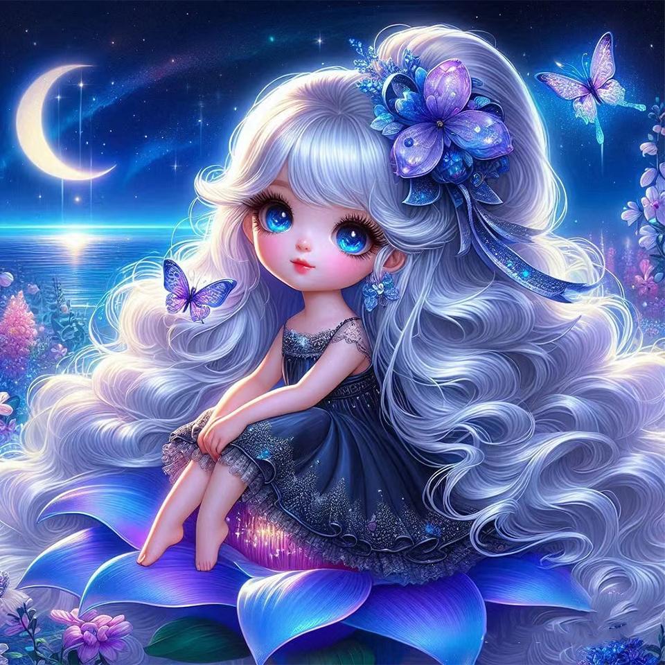 Diy Cartoon Square Diamond Princess Painting Kit Girl Flower Cross Embroidery Handmade Mosaic Art Gift 2024 New Home Renovation