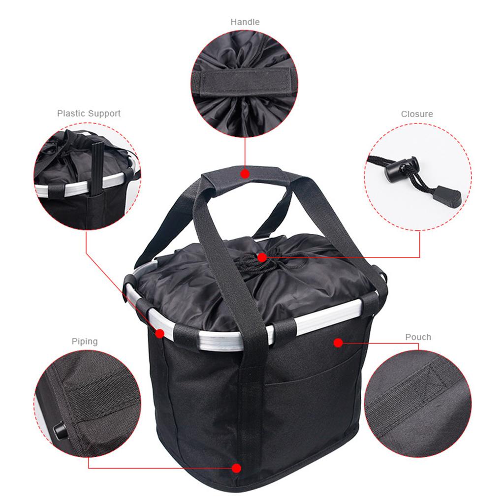 Foldable Aluminium Alloy Basket Mountain Bike Large Bearing Capacity Detachable Bike Basket