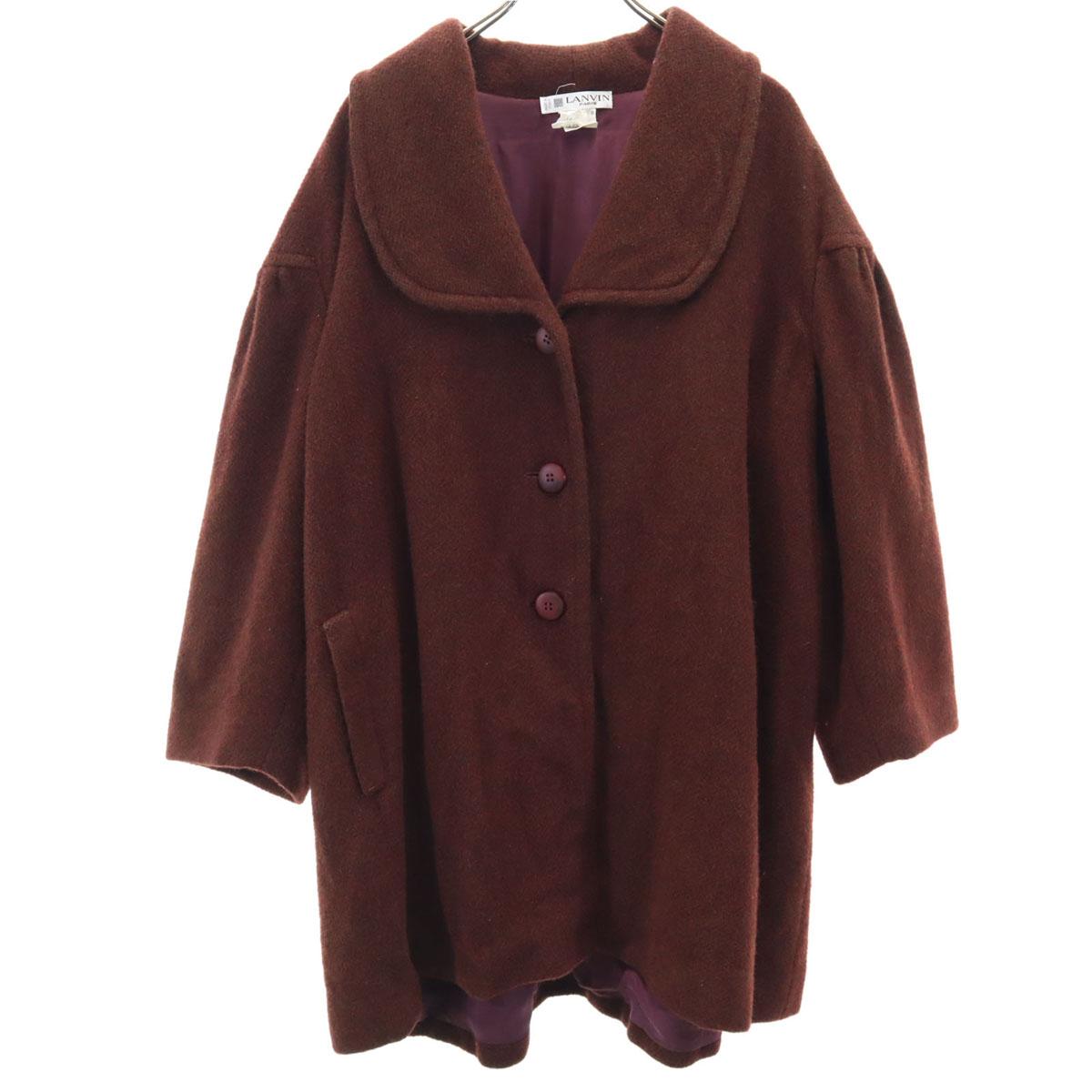 

LANVIN 80s Made in Italy Vintage Wool coat 46 Brown Women Used
