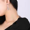 European and American color zircon earrings heavy industry long stud earrings niche design high-end earrings
