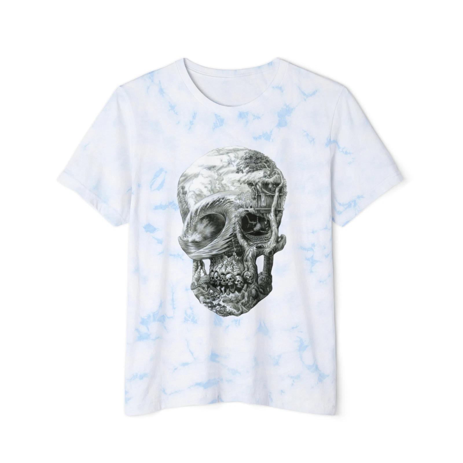 Outlaw Surf Gray Skull Tie-Dyed T-Shirt XL