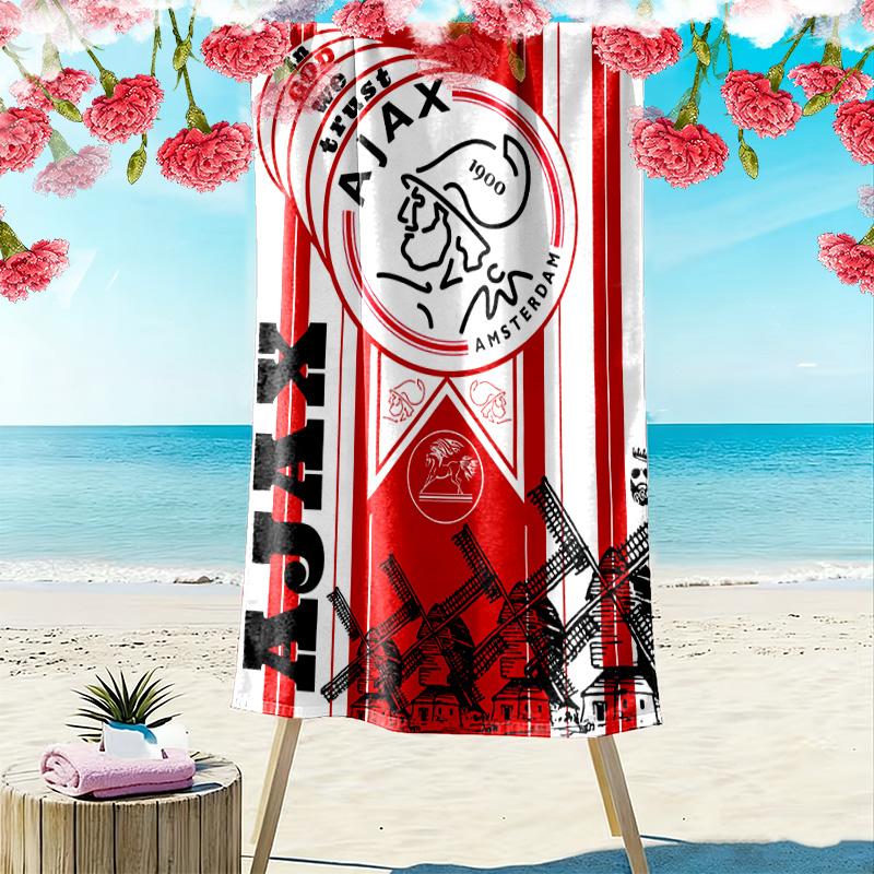 AFC Ajax Print Strandtuch, Großes Weiches Schnelltrocknendes Handtuch für Strand Camping Schwimmen