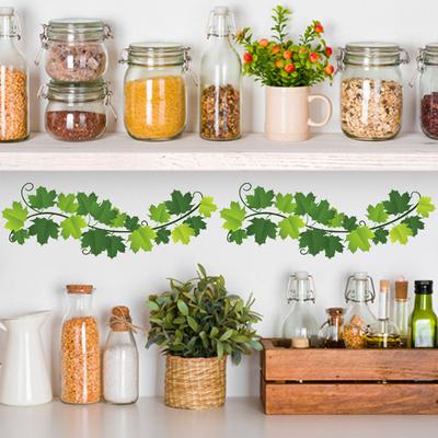 Botanical Leaf Vinyl Sticker Removable Self-Adhesive Wall Decor for Home Living Room Bedroom Refrigerator