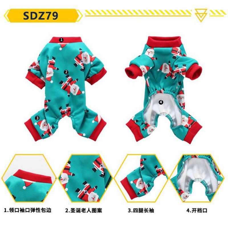 Christmas Pet Dog Clothes All Size Small Large Dogs Outdoor Walking 4-Legged Costume